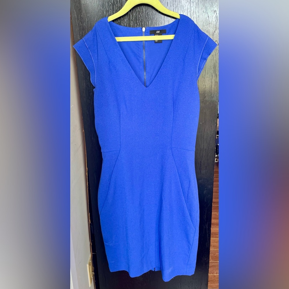H&M Vibrant Blue Zippered Dress